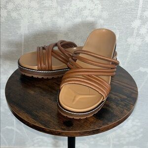 Madewell The Charley Strappy Sandal Brown Size 8 Like New